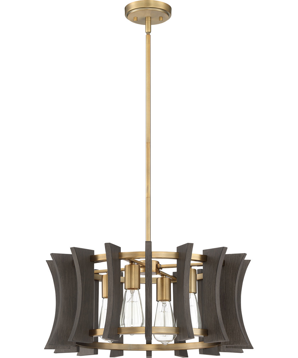 Cordelia 4-light Pendant Aged Brass