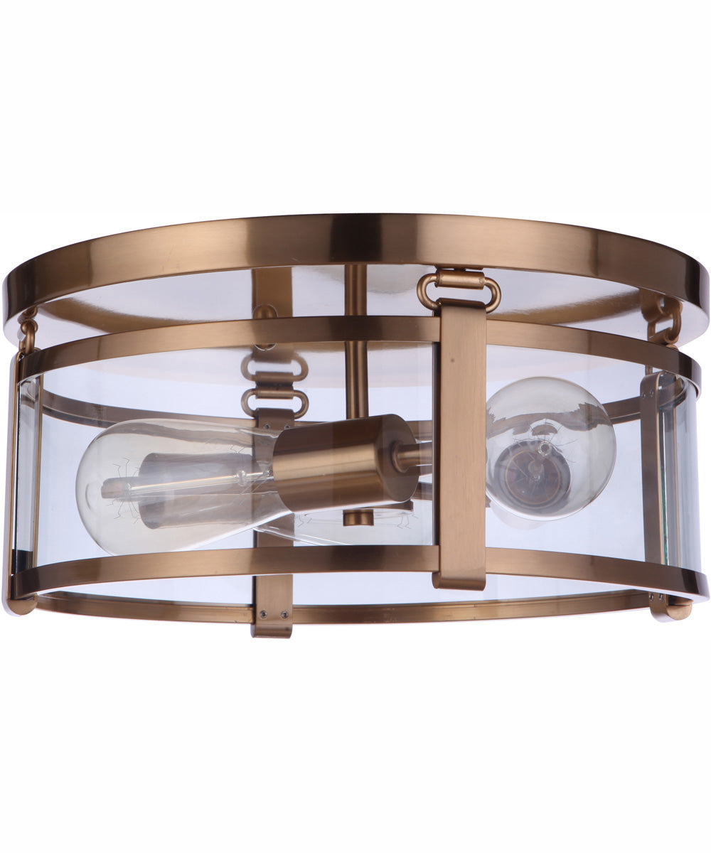 Elliot 3-Light Flush Mount Satin Brass