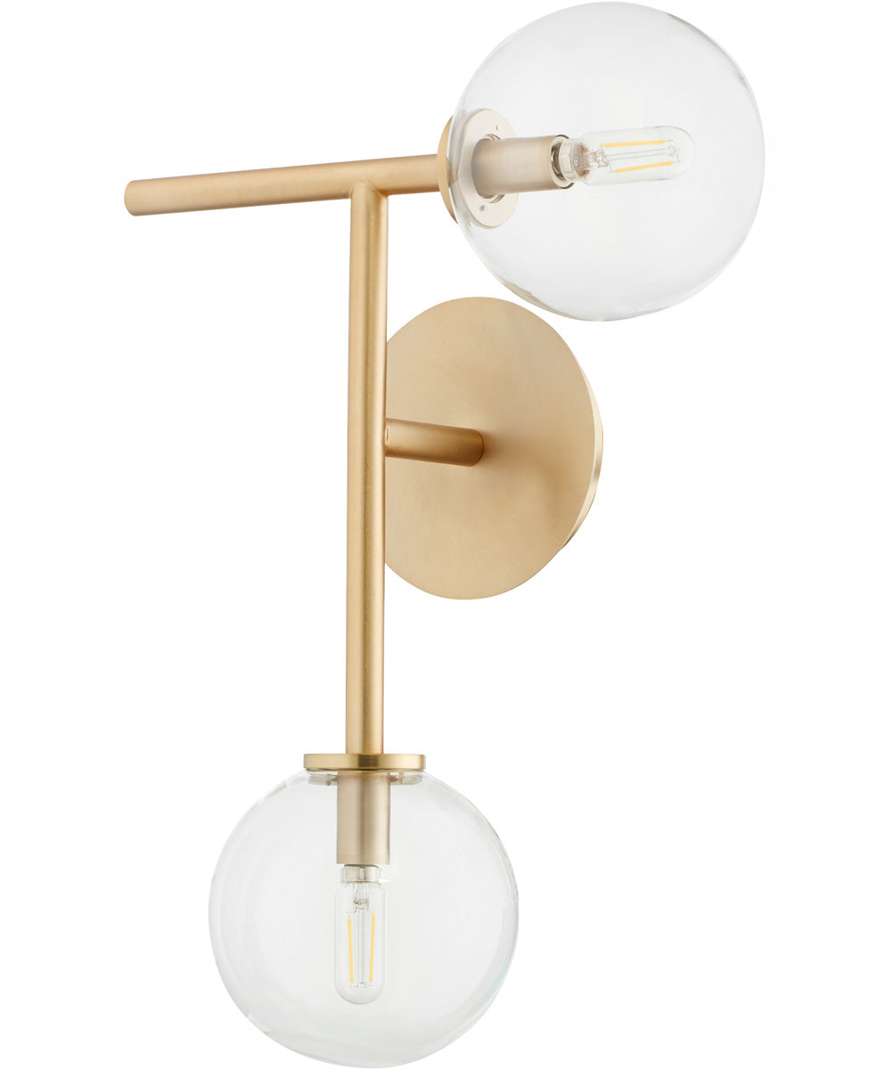 Rovi 2-light Wall Mount Light Fixture Aged Brass