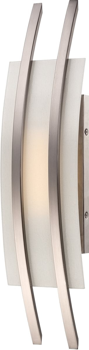 7"W Trax 1-Light LED Vanity & Wall Brushed Nickel