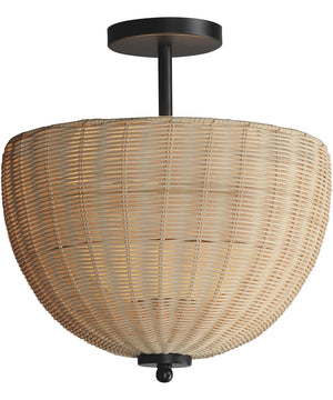 Maldives 2-Light Semi Flush/Pendant Black