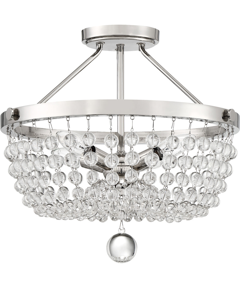 Teresa 4-light Semi Flush Mount Polished Nickel