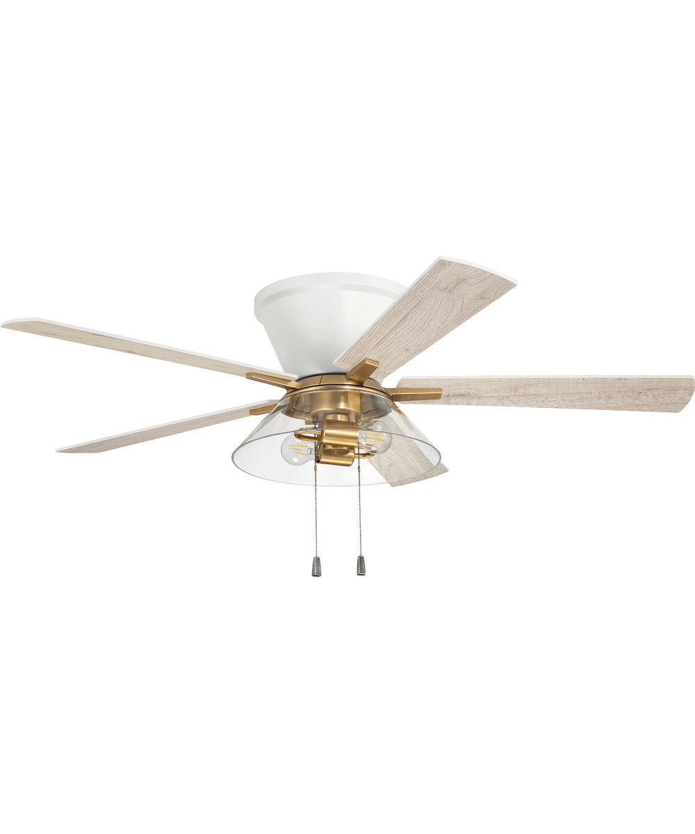 52" Insight 2-Light Ceiling Fan (Blades Included) White/Satin Brass