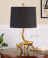 22"H Golden Antlers Table Lamp