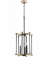 Silva 3-light Entry Foyer Hall Chandelier Textured Black w/ Weathered Oak Finish