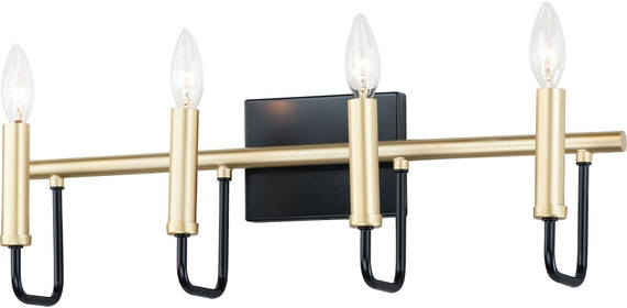 23"W Sullivan 4-Light Bath Vanity Black / Gold