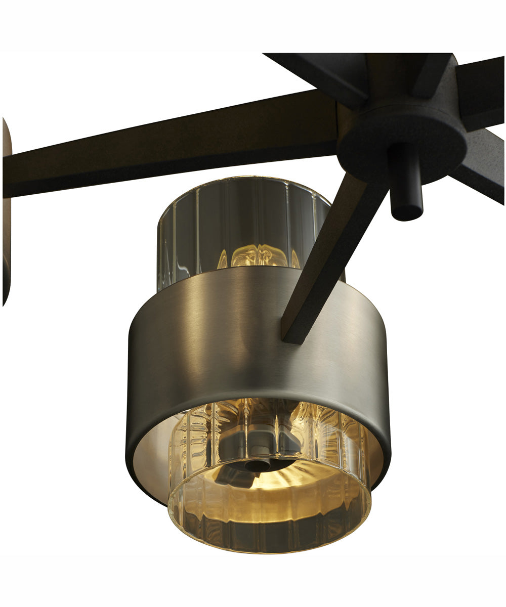 Epsilon 6-light Chandelier Textured Black w/ Satin Nickel