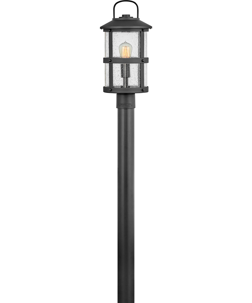 Lakehouse 1-Light LED Medium Outdoor Post Top or Pier Mount Lantern in Black