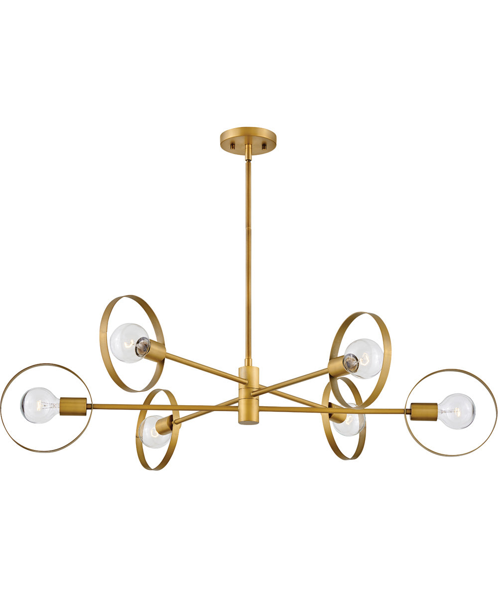 Desi 6-Light Large Single Tier in Lacquered Brass