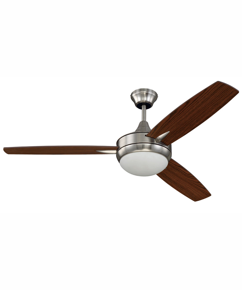 52" Targas 1-Light Ceiling Fan Brushed Polished Nickel