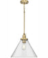 Hinton 1-Light Modern Farmhouse Pendant Vintage Brass