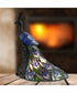 Galana Blue Peacock Tiffany Accent Lamp