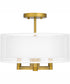 Quoizel Semi-Flush Mount Medium 3-light Semi Flush Mount Aged Brass