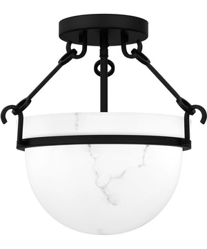 Quoizel Semi-Flush Mount Medium 3-light Semi Flush Mount Matte Black