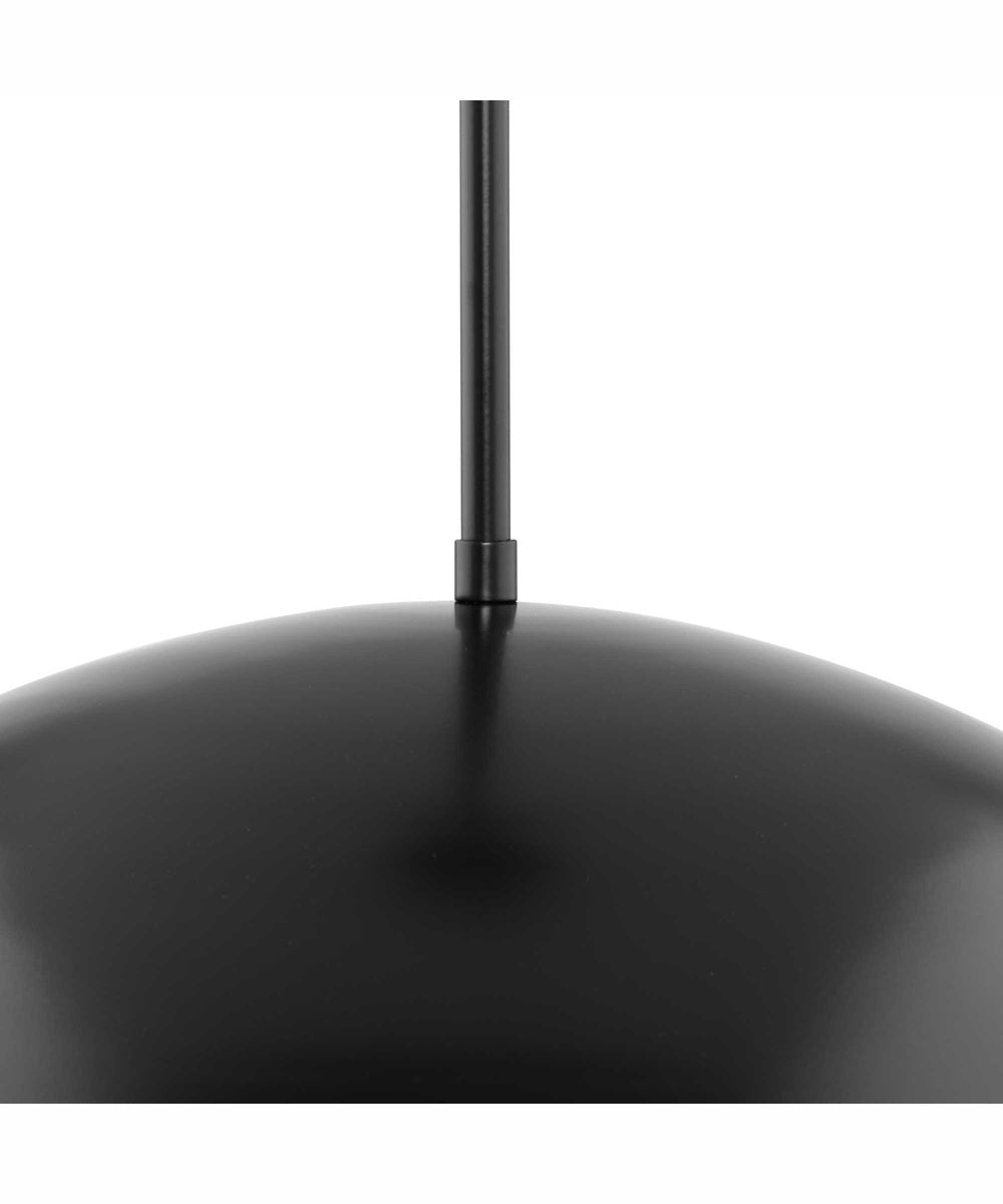 Perimeter 1-Light Mid-Century Modern Pendant with metal Shade Matte Black