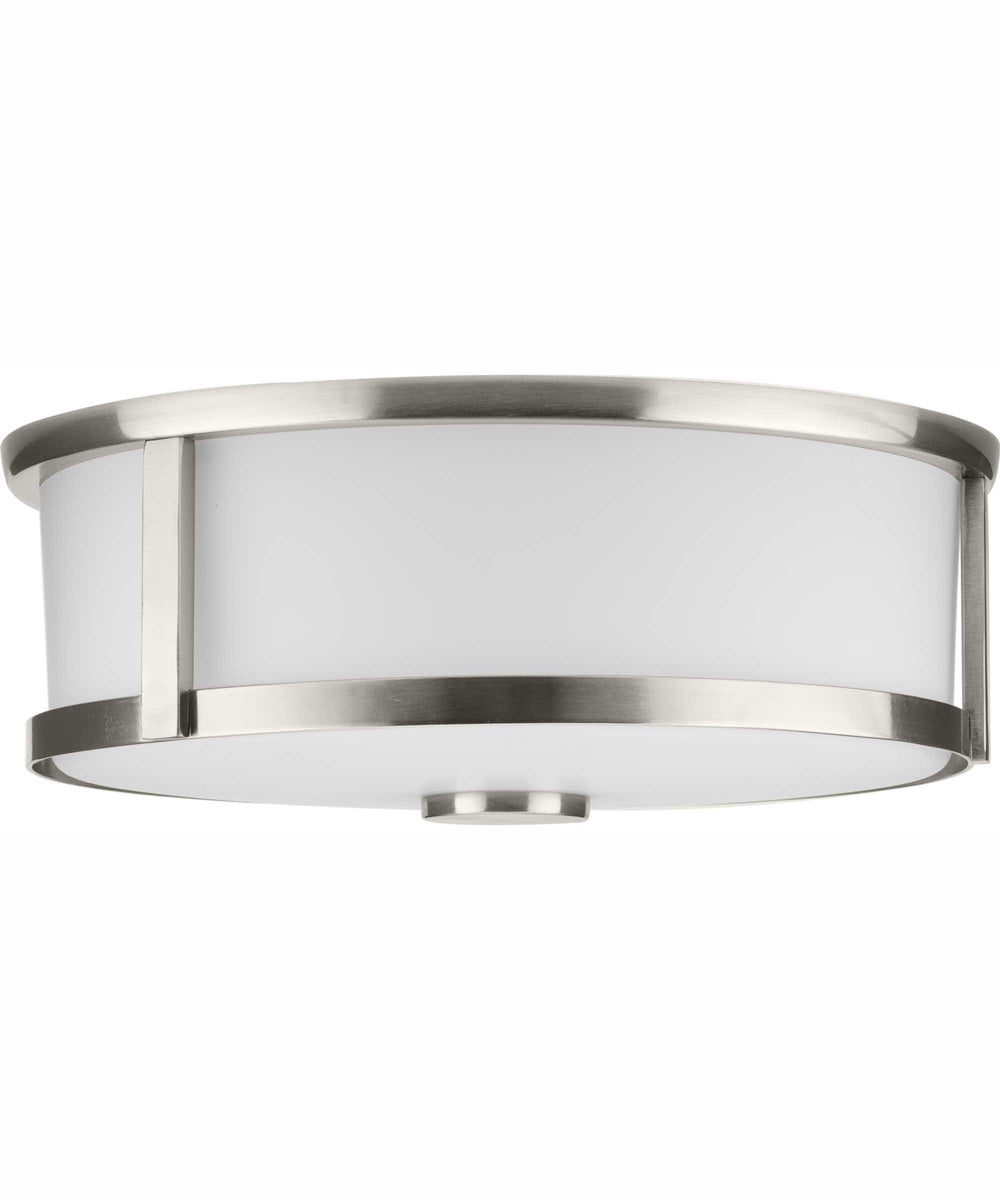 Gilliam 12--5/8 in. 2-Light New Traditional Flush Mount Brushed Nickel