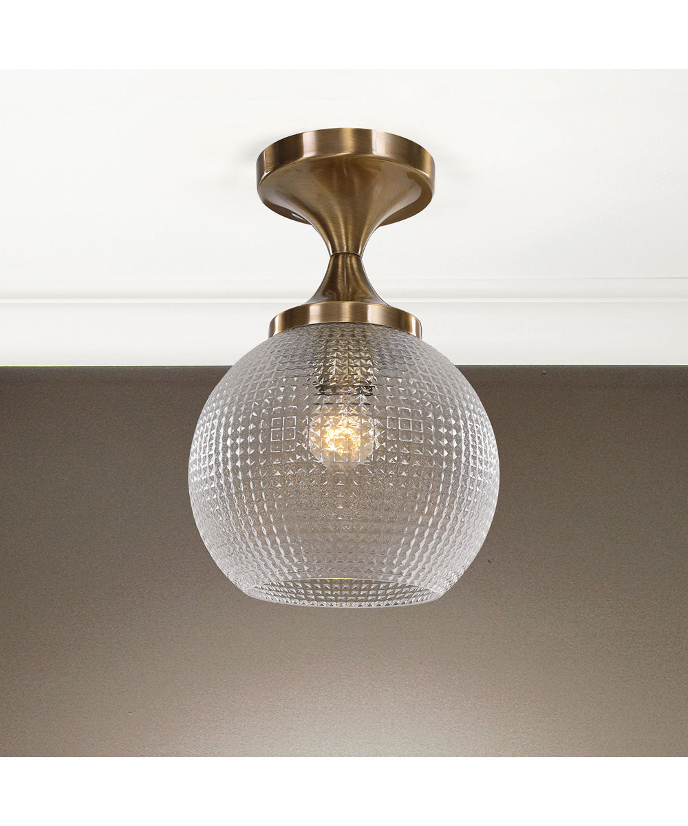 Bolla 1 Light Pattern Glass Semi Flush Mount