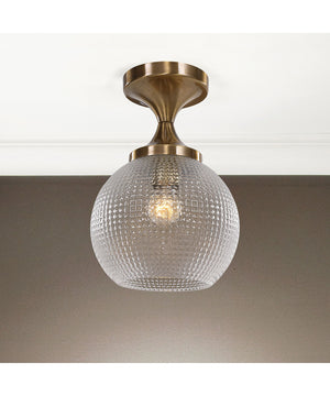 Bolla 1 Light Pattern Glass Semi Flush Mount