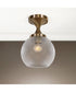 Bolla 1 Light Pattern Glass Semi Flush Mount