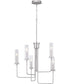 Rainey 5-Light Clear Fluted Ribbed Glass Modern Chandelier Light Brushed Nickel
