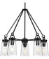 Stockbrace 5-Light Clear Glass Farmhouse Style Chandelier Light Matte Black