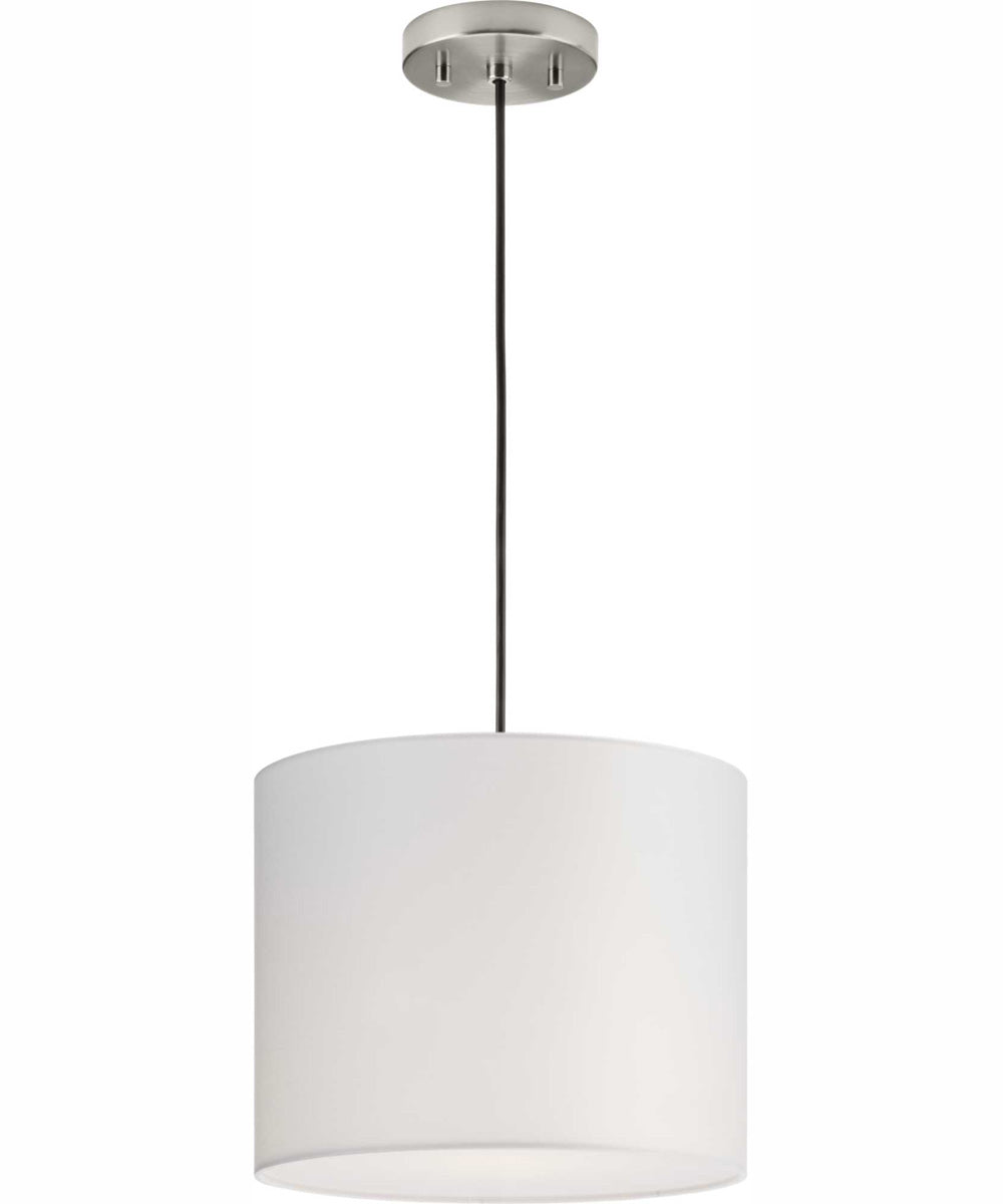 Markor 1-Light White Linen Shade Transitional Pendant Brushed Nickel;Matte Black;Vintage Brass