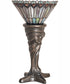 15" High Tiffany Jeweled Peacock Mini Lamp