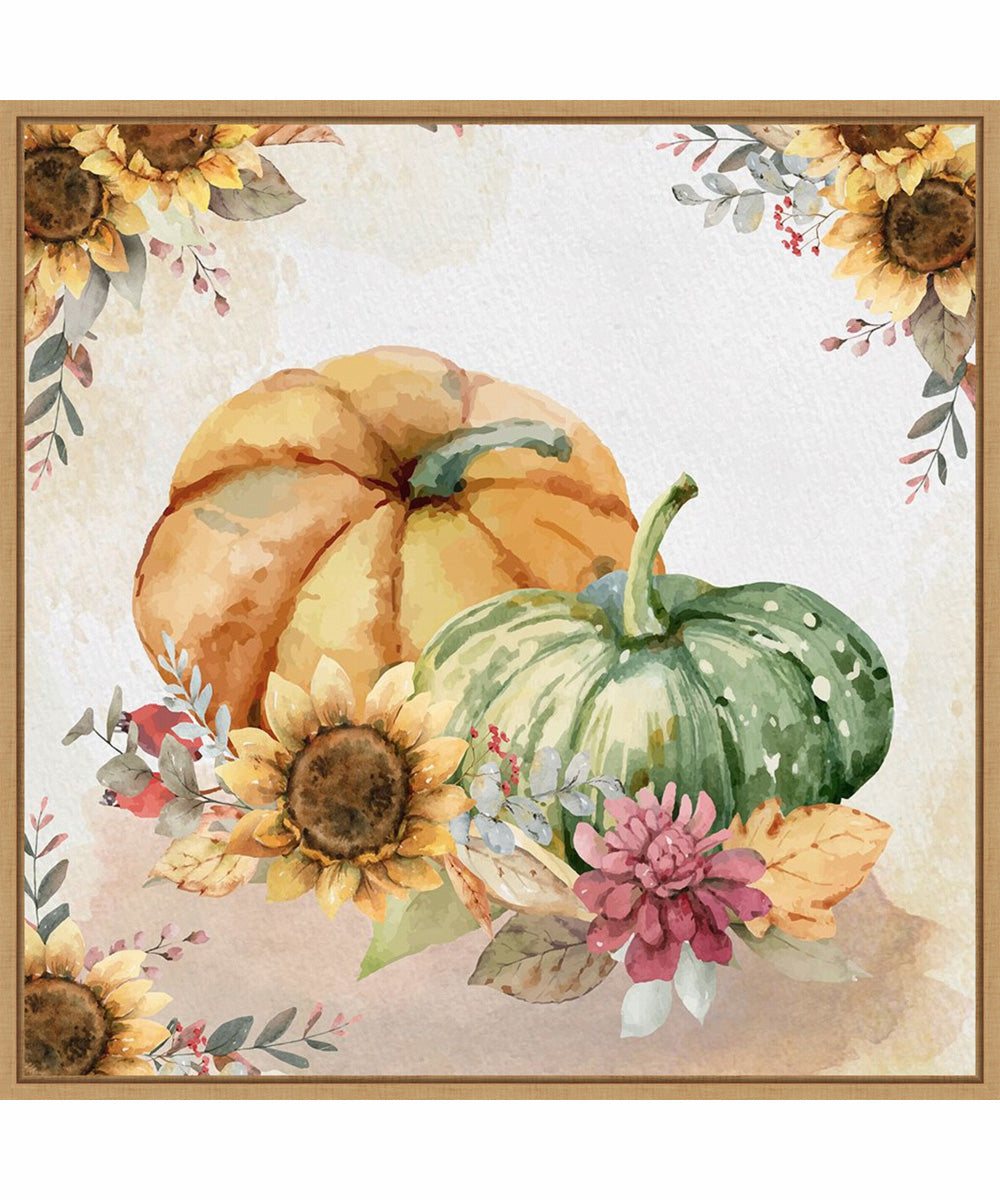 Framed Harvest Pumpkins by Art Nd Canvas Wall Art Print (30  W x 30  H), Sylvie Maple Frame