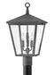 21"H Trellis 3-Light LED Outdoor Pier Post Light in Aged Zinc
