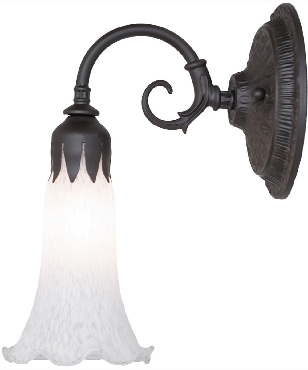 5.5" Wide White Tiffany Pond Lily Wall Sconce