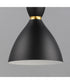 Carillon 11 inch Mini Pendant Black / Satin Brass