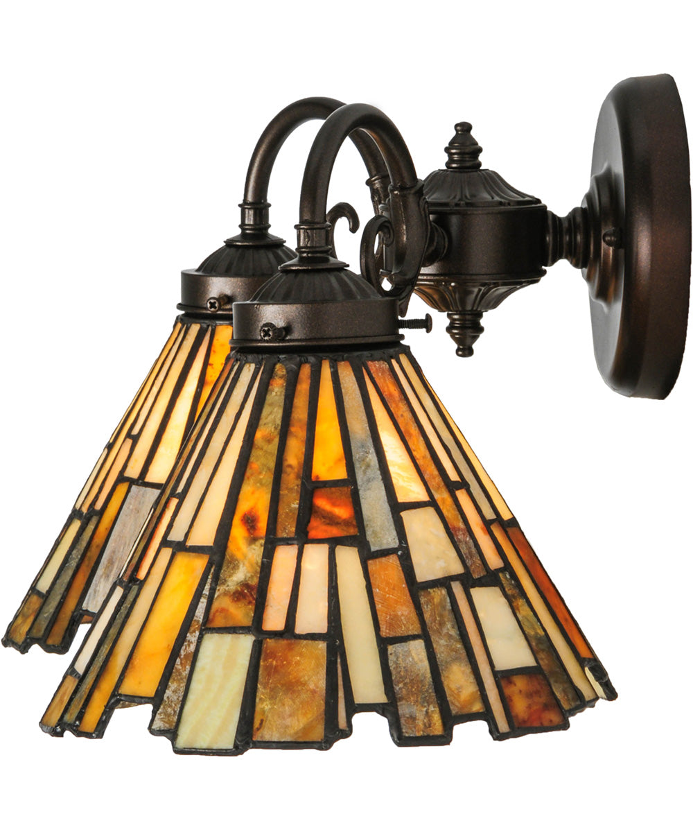 17"W DeLighta Jadestone 2 Light Wall Sconce