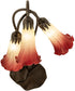 16" High Seafoam/Cranberry Tiffany Pond Lily 3 Light Accent Lamp