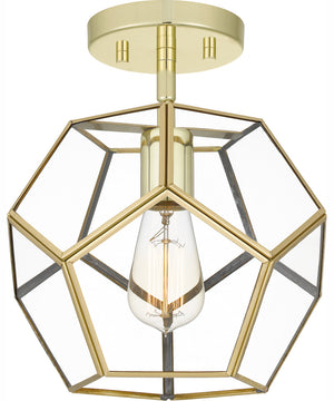 Quoizel Semi-Flush Mount Small 1-light Semi Flush Mount Polished Brass