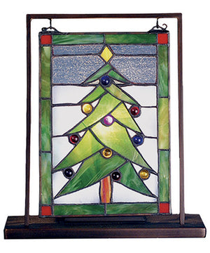 11"H Christmas Tree Lighted Mini Tabletop Window