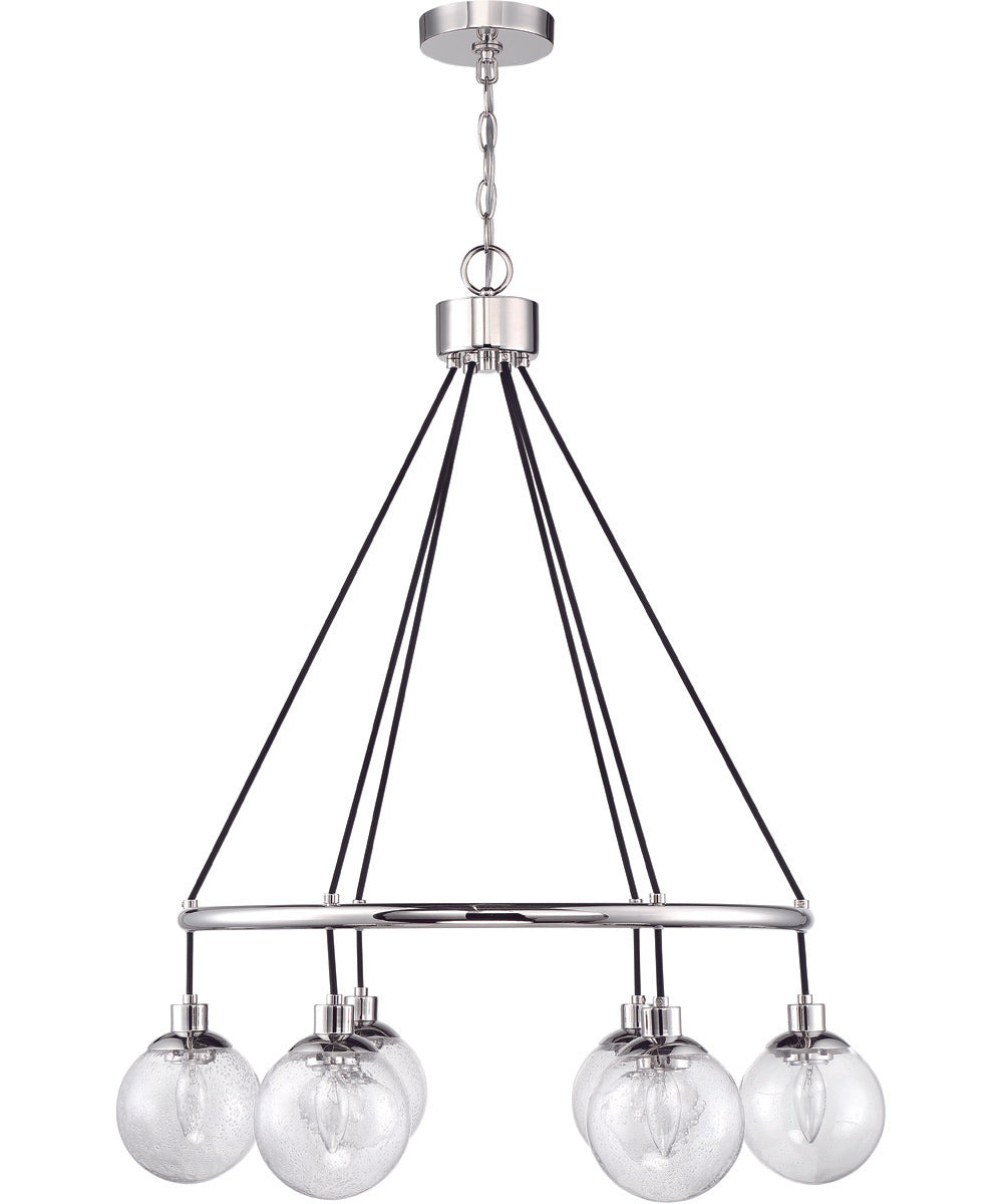 Que 6-Light Chandelier Chrome