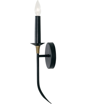 Amara 1-Light Sconce Matte Black with Brass