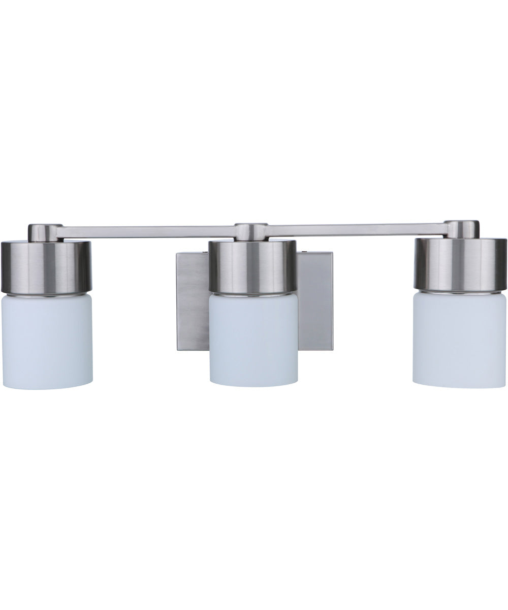 District 3-Light Vanity Brushed Polished Nickel