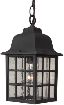 6"W Grid Cage 1-Light Outdoor Pendant Matte Black