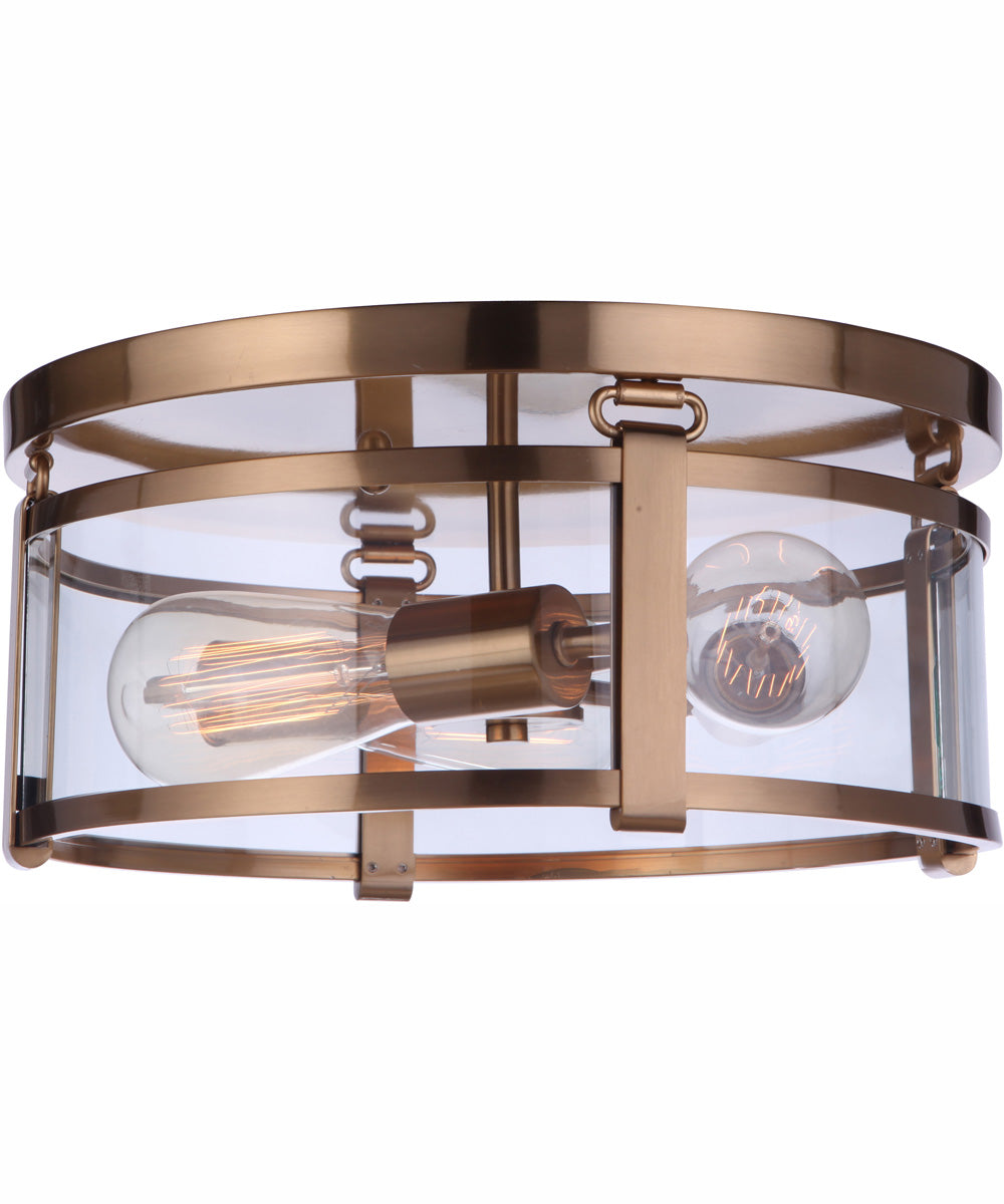 Elliot 3-Light Flush Mount Satin Brass