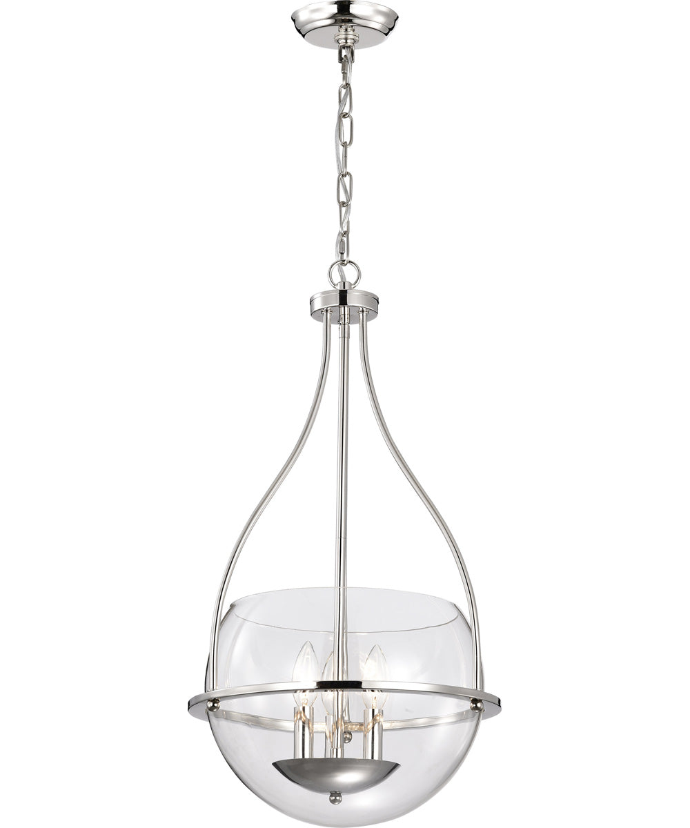 Amado 3-Light Pendant Polished Nickel