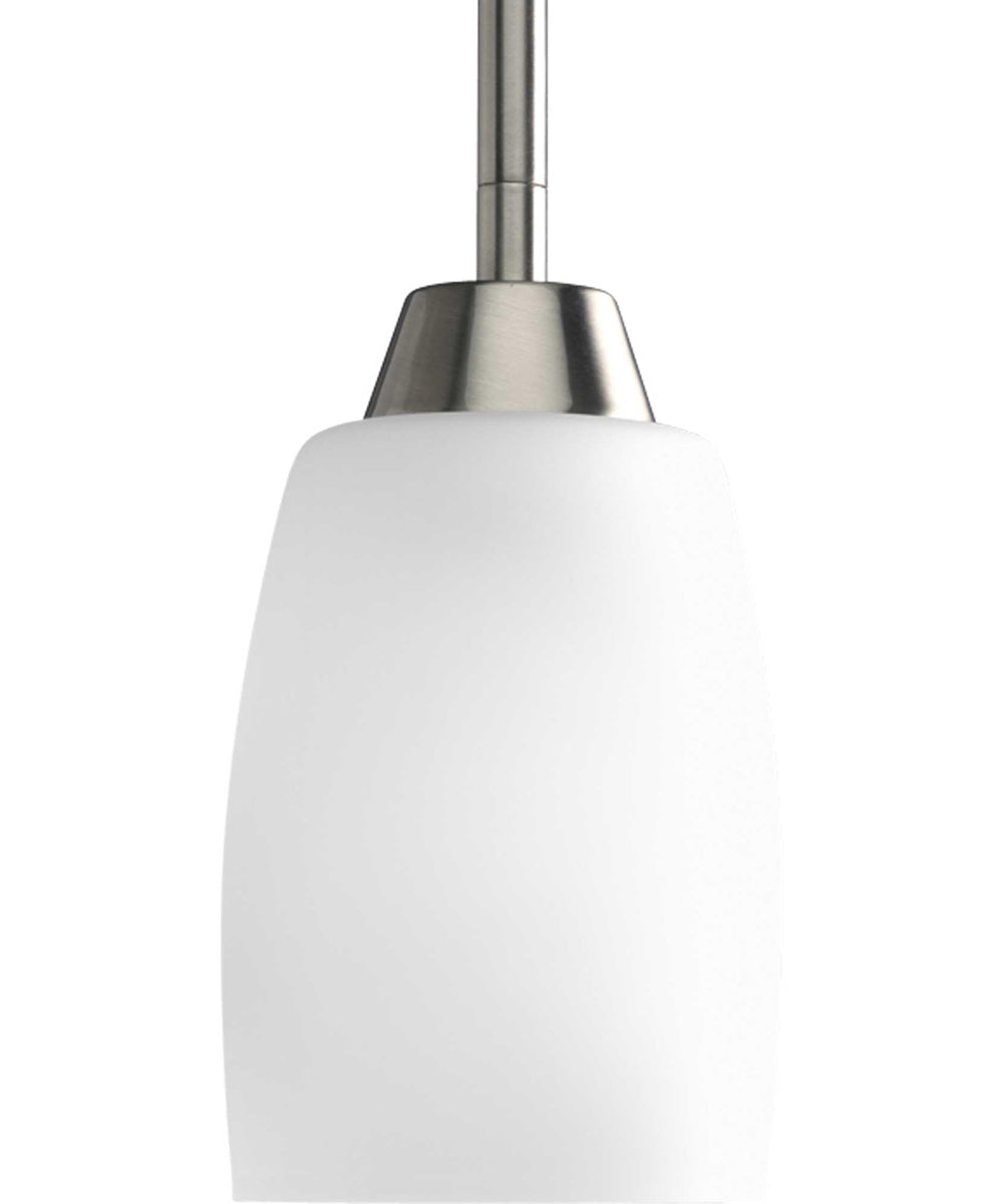Wisten 1-Light Etched Glass Modern Mini-Pendant Light Brushed Nickel