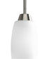 Wisten 1-Light Etched Glass Modern Mini-Pendant Light Brushed Nickel