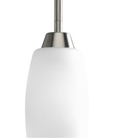 Wisten 1-Light Etched Glass Modern Mini-Pendant Light Brushed Nickel