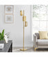 Qwin 3-Light Led 3-Light Floor Lamp Antique Brass/White Acrylic Shade