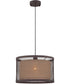 Macyn 1-Light Pendant Aged Rust/Metal Net Shade/Inner Fabric