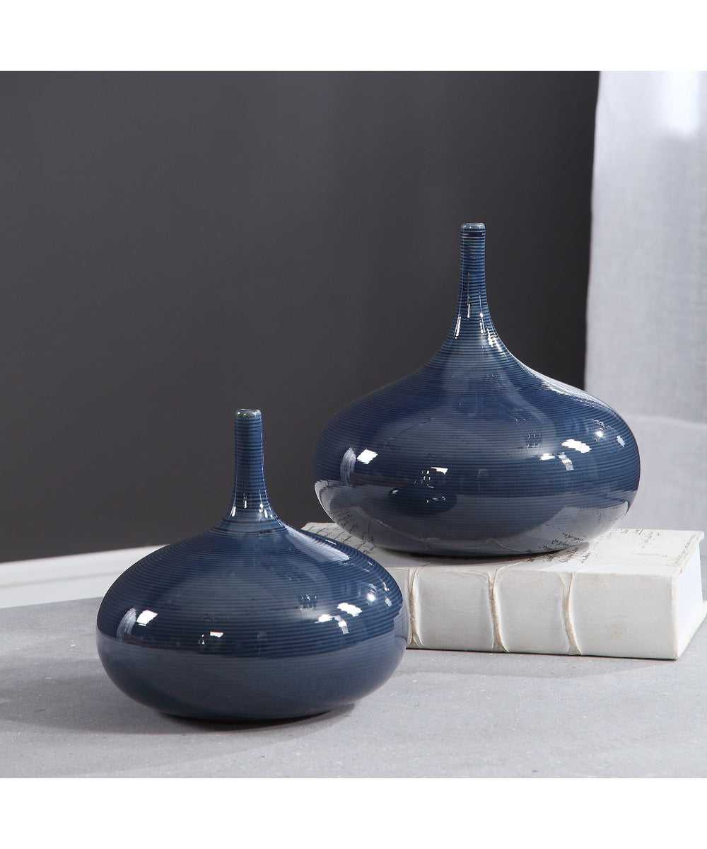 Zayan Blue Vases, Set of 2