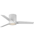 Braden 44" 3-Blade Matte White LED Mid-Century Modern Indoor Hugger Ceiling Fan Satin White