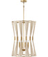 Bianca 4-Light Foyer Bleached Natural Rope and Patinaed Brass