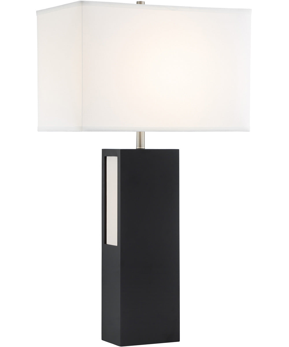 Moulton 2-Light Table Lamp W/Led Night Black/Fabric Shade